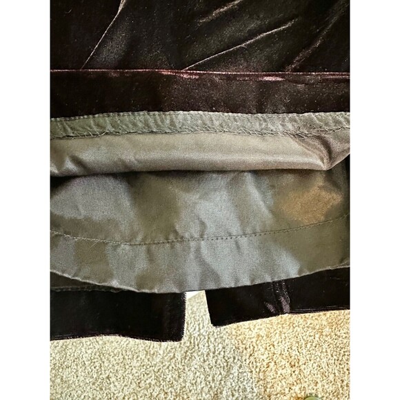 VTG Santa Fe Dark‎ Purple Velvet Sleeveless Dress Size 4 Scolloped Neckline - Picture 12 of 15